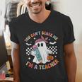 You Can't Scare Me I'm A Teacher Ghost Happy Halloween Men's V-Neck T-Shirt, funny gift You Can't Scare Me I'm A Teacher Ghost Happy Halloween Men's V-Neck T-Shirt, funny gift