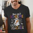 You Can't Scare Me I'm A Teacher Halloween Costume Men's V-Neck T-Shirt, funny gift
