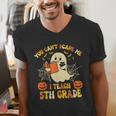 You Can't Scare Me I Teach 5th Grade Teacher Halloween Ghost Men's V-Neck T-Shirt, funny gift