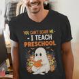 You Cant Scare Me I Teach Preschool Halloween Teacher Men's V-Neck T-Shirt, funny gift