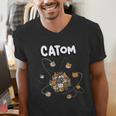 Catom Science Teacher Chemistry Lover Physics School Cat Men's V-Neck T-Shirt, Science Teacher Shirts, funny gift