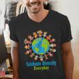Celebrate Diversity Everyday Teachers & School Student Gift Men's V-Neck T-Shirt, funny gift