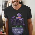 Chemistry Teacher Halloween Shirt School POTION MASTER Men's V-Neck T-Shirt, funny gift