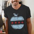 Chicago Flag Teacher School Cute Men's V-Neck T-Shirt, funny gift