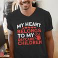 Childcare My Heart Belongs To Children Daycare Teacher Men Women Men's V-Neck T-Shirt, funny gift