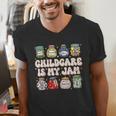 Childcare Is My Jam Child Care Teacher School Psychologist Men's V-Neck T-Shirt, funny gift