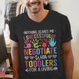Childcare Teacher Negotiate With Toddlers Daycare Provider Men Women Girls Kids Men's V-Neck T-Shirt, funny gift