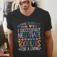Childcare Teacher Negotiate With Toddlers Daycare Provider Men's V-Neck T-Shirt, funny gift Childcare Teacher Negotiate With Toddlers Daycare Provider Men's V-Neck T-Shirt, funny gift