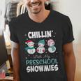 Chillin' With My Preschool Snowmies Teacher Christmas Men Women Kids Men's V-Neck T-Shirt, funny gift Chillin' With My Preschool Snowmies Teacher Christmas Men Women Kids Men's V-Neck T-Shirt, funny gift