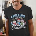 Chillin With My Snowmie Women Christmas Snowman Teacher Snow Men's V-Neck T-Shirt, funny gift Chillin With My Snowmie Women Christmas Snowman Teacher Snow Men's V-Neck T-Shirt, funny gift
