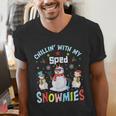 Chillin With My Sped Snowmies Teacher Student Christmas Men's V-Neck T-Shirt, funny gift Chillin With My Sped Snowmies Teacher Student Christmas Men's V-Neck T-Shirt, funny gift
