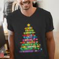 Christmas Tree Made Of Crayons School Teacher Life Student Men's V-Neck T-Shirt, funny gift Christmas Tree Made Of Crayons School Teacher Life Student Men's V-Neck T-Shirt, funny gift