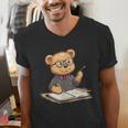 Classroom Fun With Teddy Bear Teacher Men's V-Neck T-Shirt, funny gift