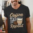 Coffee Teach Repeat Teacher Men's V-Neck T-Shirt, funny gift Coffee Teach Repeat Teacher Men's V-Neck T-Shirt, funny gift