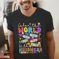Color The World With Kindness Crayon Positivity Teacher Men's V-Neck T-Shirt, funny gift Color The World With Kindness Crayon Positivity Teacher Men's V-Neck T-Shirt, funny gift