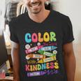Color The World With Kindness Teachers Back To School Men's V-Neck T-Shirt, funny gift Color The World With Kindness Teachers Back To School Men's V-Neck T-Shirt, funny gift