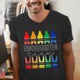 Colorful Crayon Kindergarten Team Tee For Teachers Students Men Women Kids Men's V-Neck T-Shirt, funny gift Colorful Crayon Kindergarten Team Tee For Teachers Students Men Women Kids Men's V-Neck T-Shirt, funny gift