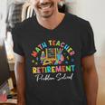 Colorful Math Teacher Retirement Solve The Problem Retired Men's V-Neck T-Shirt, funny gift
