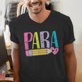 Colorful PARA Teacher Paraprofessional Cute Pencil Men's V-Neck T-Shirt, funny gift Colorful PARA Teacher Paraprofessional Cute Pencil Men's V-Neck T-Shirt, funny gift