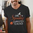 Computer Teacher Halloween Spooky Men Women Kids Men's V-Neck T-Shirt, funny gift Computer Teacher Halloween Spooky Men Women Kids Men's V-Neck T-Shirt, funny gift