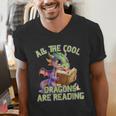 All The Cool Dragons Are Reading Dragon Teacher Men's V-Neck T-Shirt, funny gift All The Cool Dragons Are Reading Dragon Teacher Men's V-Neck T-Shirt, funny gift