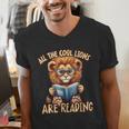 All The Cool Lions Are Reading Lion Teacher Men Women Kids Men's V-Neck T-Shirt, funny gift All The Cool Lions Are Reading Lion Teacher Men Women Kids Men's V-Neck T-Shirt, funny gift