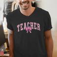 Coquette Bow Back To School First Day Teacher Men's V-Neck T-Shirt, funny gift