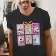 Coquette Bow Spooky Teacher Ghost Halloween Trick Or Teach Men's V-Neck T-Shirt, funny gift Coquette Bow Spooky Teacher Ghost Halloween Trick Or Teach Men's V-Neck T-Shirt, funny gift