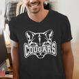 Cougars Teacher Student School Sports Fan Team Spirit Men's V-Neck T-Shirt, funny gift