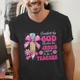 Created By God Called To Teacher Jesus Christian Teacher Men's V-Neck T-Shirt, funny gift