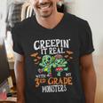 Creepin It Real Monster School 3rd Grade Teacher Halloween Men's V-Neck T-Shirt, funny gift Creepin It Real Monster School 3rd Grade Teacher Halloween Men's V-Neck T-Shirt, funny gift