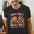Crunching Numbers Just Like Leaves Pumpkin Fall Teacher Men's V-Neck T-Shirt, funny gift Crunching Numbers Just Like Leaves Pumpkin Fall Teacher Men's V-Neck T-Shirt, funny gift