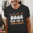 Cute Ghosts Pre-K Boo Crew Teachers Halloween Party Team For Men Women Kids Men's V-Neck T-Shirt, funny gift