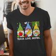 Cute Gnomes Teach Love And Inspire Back To School Teacher Men's V-Neck T-Shirt, funny gift Cute Gnomes Teach Love And Inspire Back To School Teacher Men's V-Neck T-Shirt, funny gift