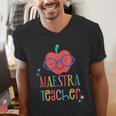 Cute Maestra Teacher Men's V-Neck T-Shirt, funny gift Cute Maestra Teacher Men's V-Neck T-Shirt, funny gift