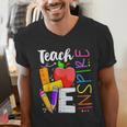 Cute Teach Love And Inspire Men Women Teacher Men's V-Neck T-Shirt, funny gift