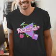 Cute Teacher Shirt 80's 90's Style Retro Old School Teacher For Men Women Men's V-Neck T-Shirt, funny gift