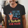 Diabetic Teacher Diabetes Awareness Insulin Blue Ribbon Men's V-Neck T-Shirt, funny gift Diabetic Teacher Diabetes Awareness Insulin Blue Ribbon Men's V-Neck T-Shirt, funny gift