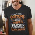 I Don't Need a Costume I'm An Art Teacher Retro Halloween Men's V-Neck T-Shirt, funny gift