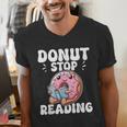 Donut Stop Reading Kawaii Teacher Preschool Kindergarten Men's V-Neck T-Shirt, funny gift Donut Stop Reading Kawaii Teacher Preschool Kindergarten Men's V-Neck T-Shirt, funny gift