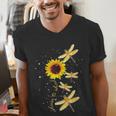 Dragonfly Sunflower Teacher Growth Mindset Choose To Shine Men's V-Neck T-Shirt, funny gift Dragonfly Sunflower Teacher Growth Mindset Choose To Shine Men's V-Neck T-Shirt, funny gift