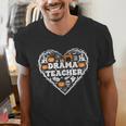 Drama Teacher Heart Pumpkin Ghost Halloween Kids Men's V-Neck T-Shirt, funny gift Drama Teacher Heart Pumpkin Ghost Halloween Kids Men's V-Neck T-Shirt, funny gift