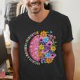 Dyslexia Different Perspective Reading Brain Floral Teacher Men's V-Neck T-Shirt, funny gift Dyslexia Different Perspective Reading Brain Floral Teacher Men's V-Neck T-Shirt, funny gift