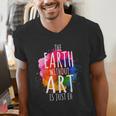 Earth Without Art Is Just Eh Painting Artist Pun Art Teacher Men's V-Neck T-Shirt, funny gift