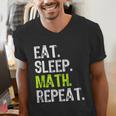 Eat Sleep Math Repeat Teacher Lover Men's V-Neck T-Shirt, funny gift Eat Sleep Math Repeat Teacher Lover Men's V-Neck T-Shirt, funny gift
