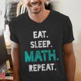 Eat Sleep Math Repeat Math Teacher Men Women Girls Kids Men's V-Neck T-Shirt, funny gift