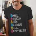 Educar Bilingual Spanish Teacher Men's V-Neck T-Shirt, funny gift