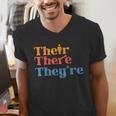 English Teacher Their There Theyre Grammar Men Women Men's V-Neck T-Shirt, English Teacher Shirts, funny gift