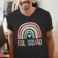ESL Squad Teacher Crew Team Back To School English Rainbow Men's V-Neck T-Shirt, Esl Teacher Shirts, English Teacher Shirts, funny gift ESL Squad Teacher Crew Team Back To School English Rainbow Men's V-Neck T-Shirt, Esl Teacher Shirts, English Teacher Shirts, funny gift
