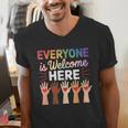Everyone Is Welcome Here Shirt Teacher Men's V-Neck T-Shirt, funny gift Everyone Is Welcome Here Shirt Teacher Men's V-Neck T-Shirt, funny gift